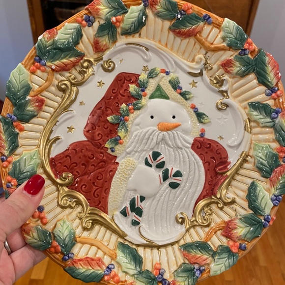 Fitz & Floyd Essentials Santa Snowman 9" Decorative Plate - Picture 2 of 4